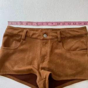 Windsor Brown Faux Suede Micro Shorts Y2K Low Rise Clubwear S thumbnail 5