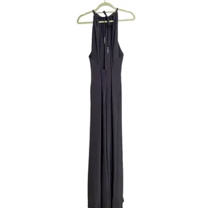Black Shimmer High Neck Maxi Gown Open Back Formal Dress Sz S thumbnail 8
