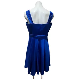 David's Bridal Dress Womens Size 12 Cobalt Blue A-Line Knee Length thumbnail 5