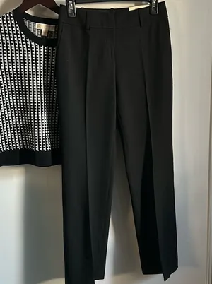 Ann Taylor Women’s Petite Black Curvy Fit Trouser Leg Dress Career Pants thumbnail 1