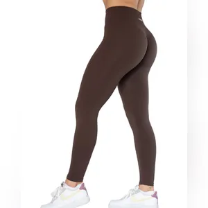 AURLOA Dream Seamless Leggings In Java Coffee Brown Size L thumbnail 2