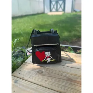 Vintage Betty Boop Mini Convertible Backpack Purse Y2K Black Faux Leather Bag thumbnail 6