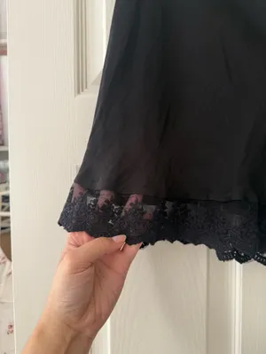 Urban Outfitters Out From Under Black Lace Trim Rose Mini Skirt thumbnail 4