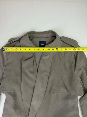 Gap Modern Gray Lightweight Open Front Belted Trench Coat Size Medium thumbnail 7