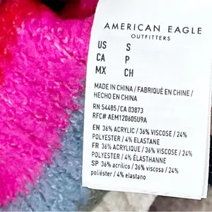 AMERICAN EAGLE Striped Long Sleeves Drop Shoulder Cropped Sweater Small Casual thumbnail 4