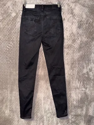 American Eagle Super Hi-Rise X4 Jegging Size 0 Black Ripped Jeans thumbnail 15