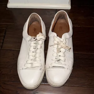 Frye White Leather Low-Top Sneakers thumbnail 2