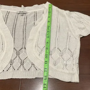 Papaya White Sweater Crop Cardigan thumbnail 5