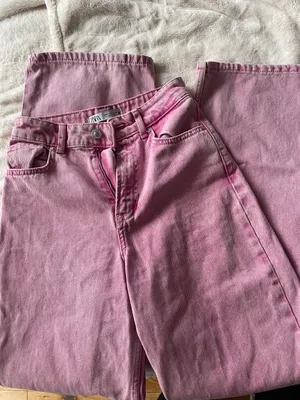 Zara pink wide leg jeans thumbnail 1