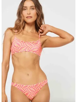 L*Space Pamela Bikini Top in Heat Waves Large New Womens Swimsuit thumbnail 1