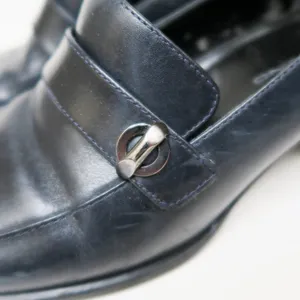Vintage 90s Bandolino Navy Leather Heeled Loafers thumbnail 6