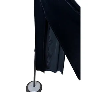 ENT Entrance Vintage Black Velvet Maxi Skirt Side Slit Made in USA Womens Large thumbnail 3
