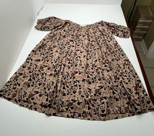 The Great. Sleep Dress 100% Cotton Size 0‎ Beige Black Timber Floral Loose thumbnail 1