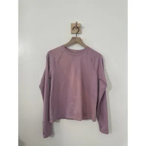 Outdoor Voices Seamless Long Sleeve Athletic Top SeamlessPique Pink Lightweight thumbnail 2