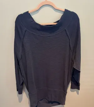We The Free Blue OTS Top By Free People in Size M thumbnail 1
