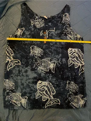 Casual Scoop Neck Fish Print Tank Top thumbnail 1