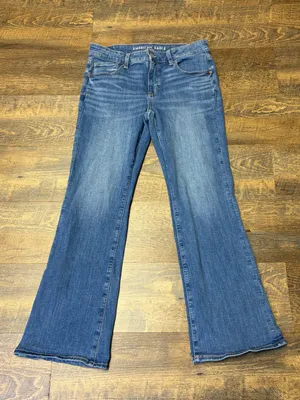 American Eagle Kick Boot Next Level Stretch Jeans Womens 10 Blue Denim thumbnail 1