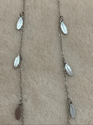 Fashion Jewelry Silver Leaf Station Necklace - Women Jewelry thumbnail 4