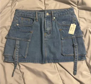 Aeropostale Cargo Mini Denim Skirt thumbnail 1