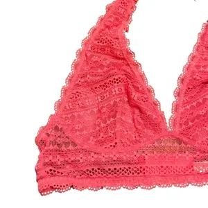 Victoria's Secret Women's Size Medium Lace Bralette Halter Cameilla Rose Pink thumbnail 4