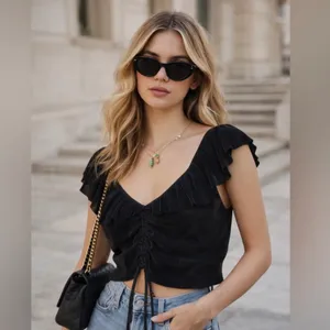Zara crop top front adjustable thumbnail 2