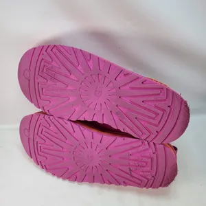 UGG Tasman Maxi Curly Slippers Womens 5 Pink Orange Platform Suede 1153054K thumbnail 6