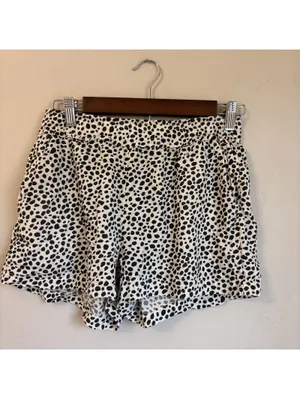Aerie Cream & Black Dalmatian Print Lightweight Elastic Waist Shorts Size XS thumbnail 2