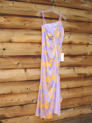 NWT Mac Duggal 68771 Orchid Floral Printed One Shoulder Maxi Dress S thumbnail 6