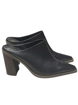 Vince Camuto 𖤐 Weeren Heel Mule Boot Bootie 𖤐 Black Leather 𖤐 8.5M 𖤐 Worn Once thumbnail 3