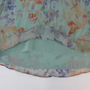 Alice + Olivia Annmarie Floral Smocked High Neck Tank Top Blue Multi Size S thumbnail 7
