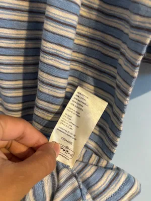 Free People All Over Stripe Cotton T Shirt Blissful Blue Combo thumbnail 4