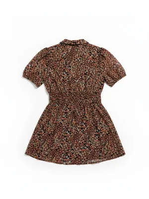 Free People Bonnie Mini Dress Medium Dusk Combo‎ NWT Floral Ruffle Smocked Boho thumbnail 7