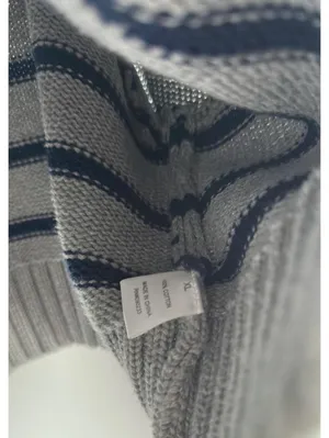 PacSun Callie Cotton Stripe Crop Polo Sweater Heather Gray XL thumbnail 6