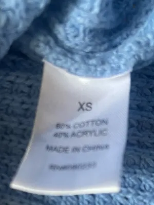 PACSUN L.A. Hearts waffle knit crop sweater Light Blue Cozy Preppy XS Casual thumbnail 4