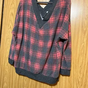 P & Rose Plaid V-Neck Top Woamns Size Small thumbnail 5