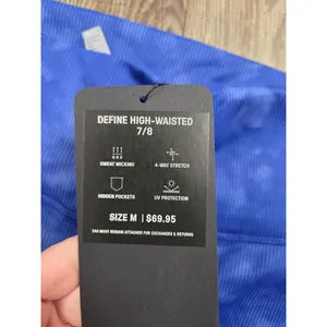 Fabletics NWT Define PowerHold High-Waisted 7/8 Legging Admiral Blue Solar Dye M thumbnail 3