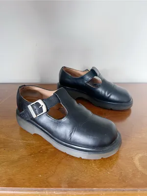 Dr Martens • vintage t-strap mary janes 8334 leather chunky black lug sole MIE thumbnail 12