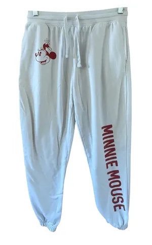 Disney White Joggers with Red Minnie Mouse Graphics thumbnail 1