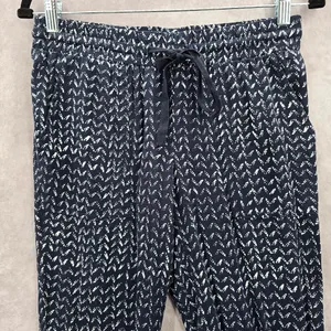 Ann‎ Taylor Loft Navy Blue Arrow Cropped Capri Pants Petite Medium thumbnail 3