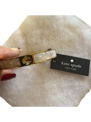 Kate Spade Gold & White Mother of Pearl Bangle Bracelet One Size thumbnail 3