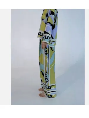Zara printed palazzo trousers Green Size L thumbnail 2