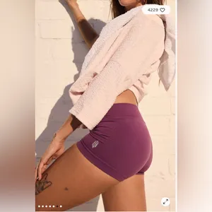 Free People Good Karma Micro Shorts in Black Tea M/L thumbnail 3