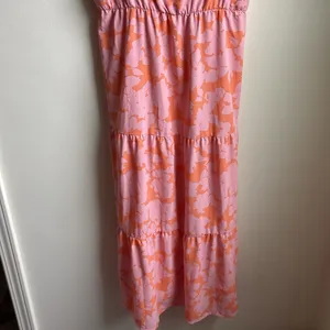 Social Standard by Sanctuary Floral Tiered Maxi Dress (Sz L) Pink & Orange thumbnail 4