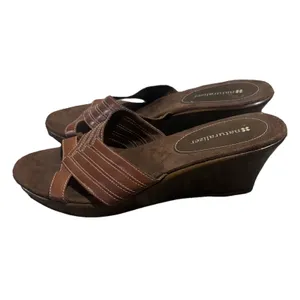 Naturalizer Women's Brown Wedge Heel‎ Slip On Dressy Sandal Vacation Casual Sz 8 thumbnail 2
