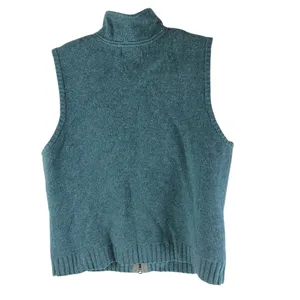 Eddie Bauer Womens Lambswool Blend Full Zip Vest Blue L thumbnail 2