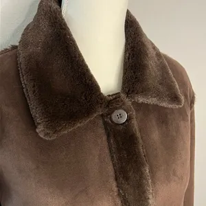 Brandon Thomas Reversible Suede Fur Jacket Women’s Small S Brown with Pockets thumbnail 16