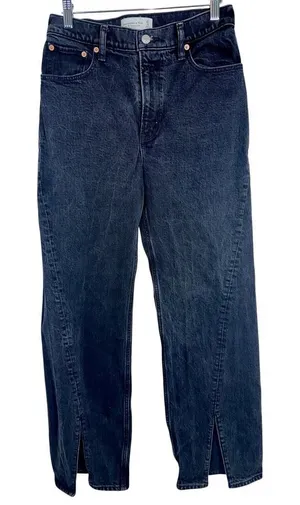 Abercrombie & Fitch 90s Relaxed Jean High Rise Black Straight Leg Jeans Sz 27 4 thumbnail 1