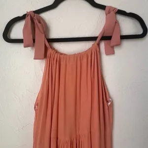 NWT Lulu’s peach tie strap maxi dress size S thumbnail 2