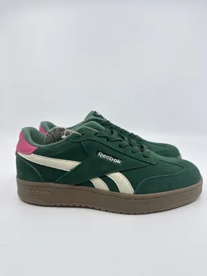 Reebok Club C Grounds Green Natural Pink Suede Sneakers Women's Size 8 NIB thumbnail 2