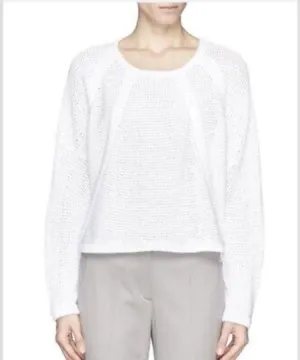 Helmut Lang Gray Plov Open Knit Fine Cord Pullover Sweater Small thumbnail 8